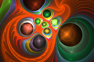 Fraktal fractal wallpaper black and colorful geometric shapes illustrate space universe magic...