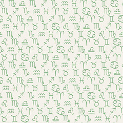 Obraz premium Seamless pattern with drawing zodiac signs for your design