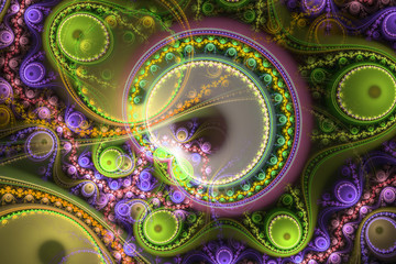 Fraktal fractal wallpaper black and colorful geometric shapes illustrate space universe magic...
