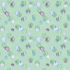 Illustrated seamless green background with abstract pattern