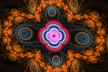 Fraktal fractal wallpaper black and colorful geometric shapes illustrate space universe magic frequency explosion galaxy or galaxies.