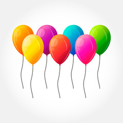 Set of colorful round vector kids balloons.