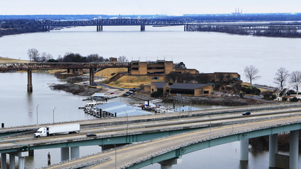 View of Bridge over Mississippi River at Memphis, TN