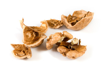 isolated image of walnuts close up