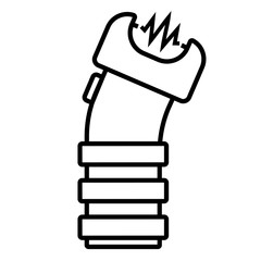 Stun gun outline icon. Clipart image isolated on white background