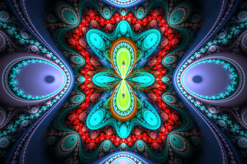 Fraktal fractal wallpaper black and colorful geometric shapes illustrate space universe magic frequency explosion galaxy or galaxies.