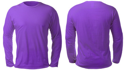 Purple Long Sleeved Shirt Design Template