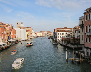 Fototapeta na wymiar Venice in Italy and the Main waterway called Canal Grande