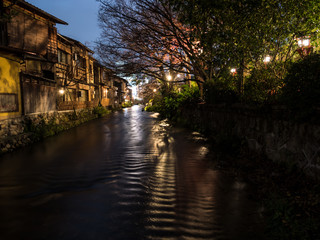 Retro Japanese style Architecture by the Gion Canal