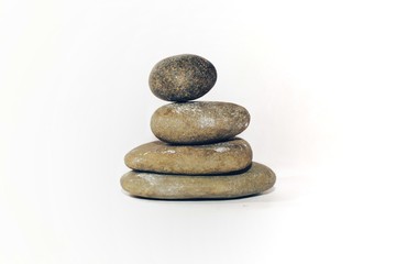 isolated stack of stones grey black
