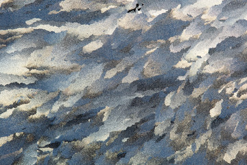 Macro Image Of Colorful Light Frosty Window Glass Natural Ice Patterns