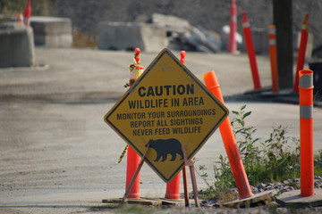 A sign warning about wildlife
