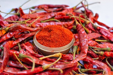 dry chilly powder indian spices 