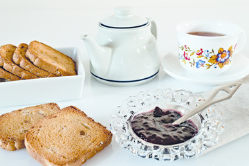fette biscottate the e marmellata tazza a fiori