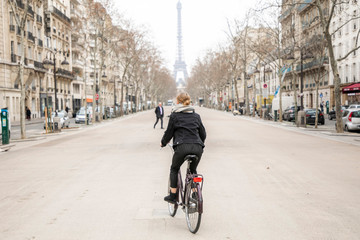 Woman riding a bike