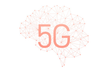 5G network wireless systems and internet of things. Abstract global with wireless communication...