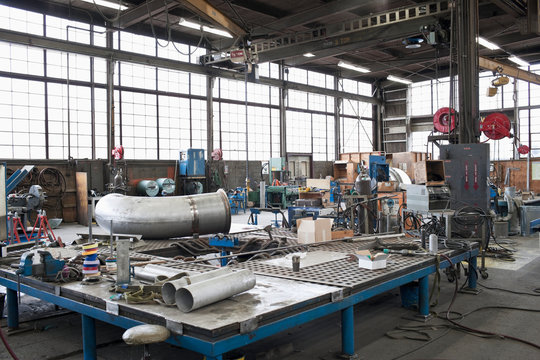 Equipment in machine shop