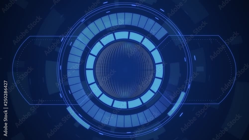 Aufkleber futuristic digital hud technology user interface, radar screen with various technology elements busi