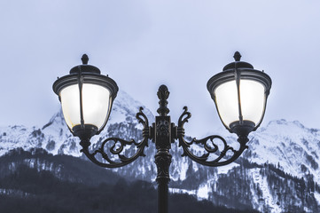 Fototapeta na wymiar Street lighting lamps