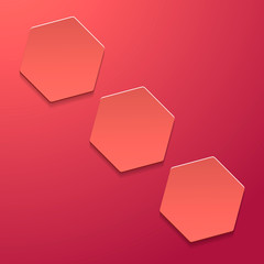 Creative vector hexagonal image in modern trendy colors.