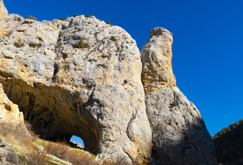 The Moricacho in the canyon of Los Arcos in Calomarde, Albarracin, Teruel