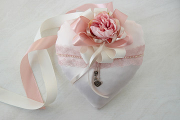 Pink heart on white background. Valentines day