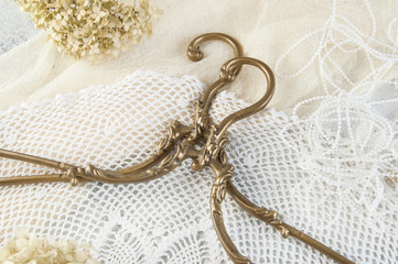 Vintage brass clothes hangers