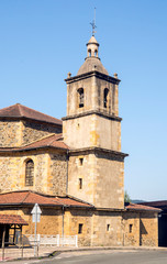 Fototapeta na wymiar Romanesque church on the road in spanish basque country on a sunny day