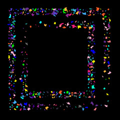 Colorful confetti on white background. 