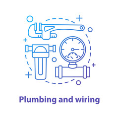 Plumbing and wiring concept icon