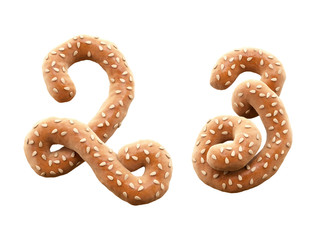 Pretzel with sesame font