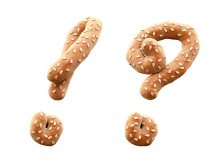 Pretzel with sesame font