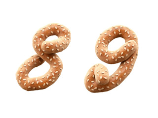 Pretzel with sesame font