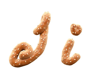 Pretzel with sesame font