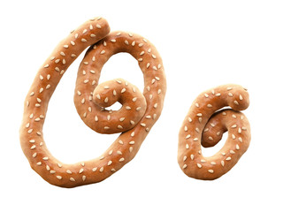 Pretzel with sesame font