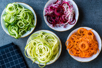 Spiralized Vegetables Noodle Carrot, Beetroot, Zucchini and Cucumber