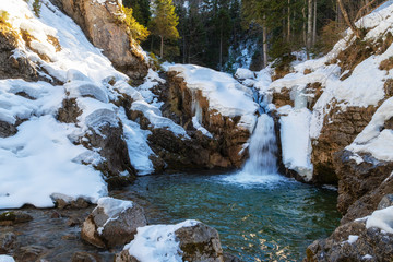 a small cascade in the rocks