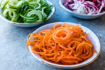 Spiralized Vegetables Noodle Carrot, Beetroot, Zucchini and Cucumber