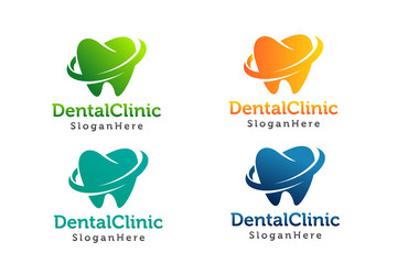 Naklejka premium Dental Logo Design. Creative Dentist Logo. creative dental clinic logo. dental vector.