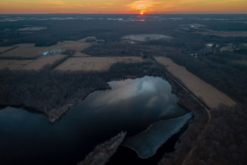 Aerial Sunrise in Plainsboro New Jersey
