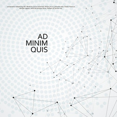 Actual network connections background with dots and lines. Modern technology and social design