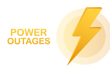 Power outages. Badge, icon, stamp, logo. Vector illustration.