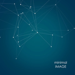 Abstract connection structure on dark background with connecting dots and lines