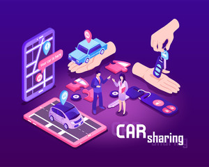 Car Sharing Concept Background