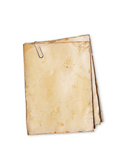 Blank old yellowed paper mockup for vintage photos or postcards