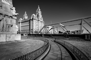 Liverpool's Historic Liver Building and Clocktower, Liverpool, England, United Kingdom.