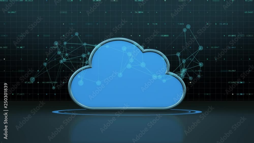 Poster concept of cloud computing and online services (3d render)
