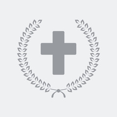 Christian cross and laurel