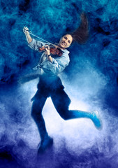 Fototapeta premium Woman playing violin