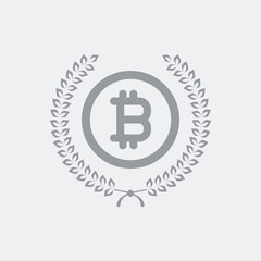 Obraz premium Certified bitcoin symbol icon